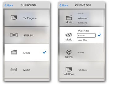 Surround Mode Select / Cinema DSP